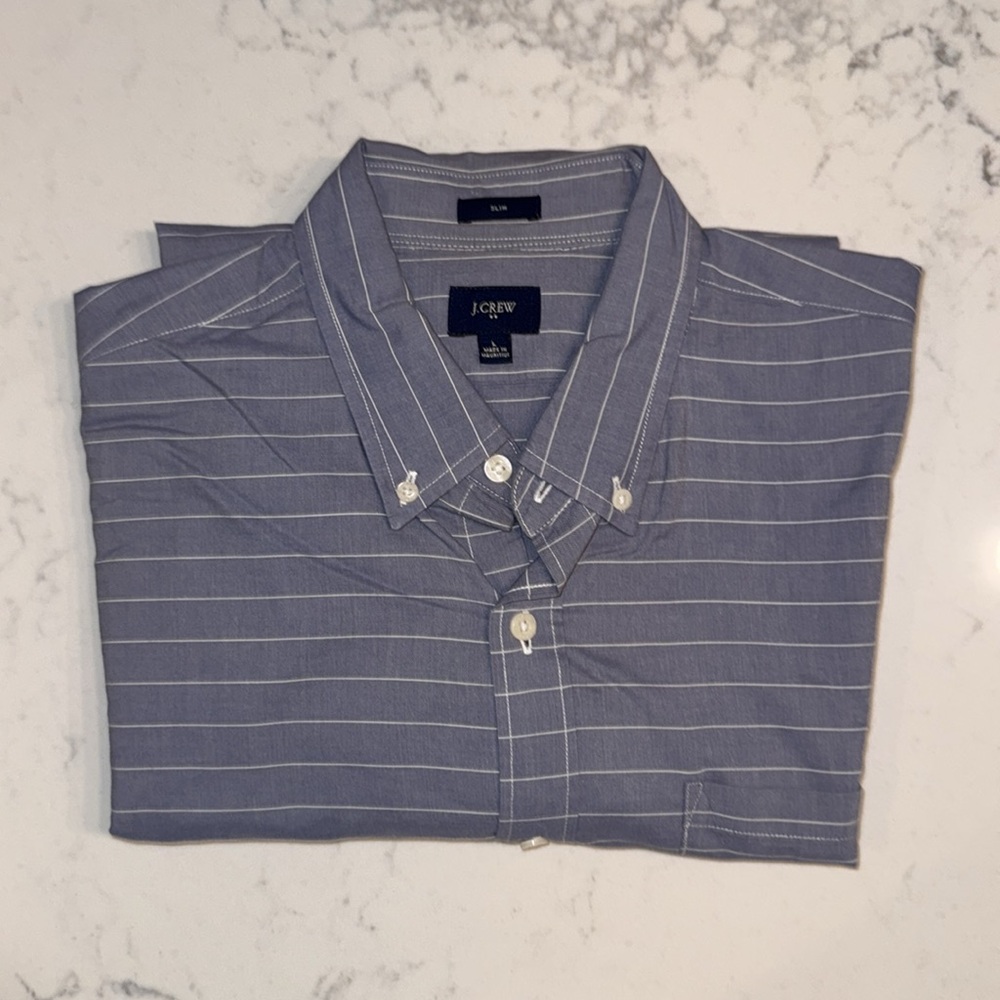 J.Crew Blue Striped Shirt Slim size L